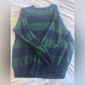 Stripped navy and green brandy Melville sweater